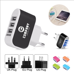 Travel Universal 3-Port USB Wall Charger with LED Indicator